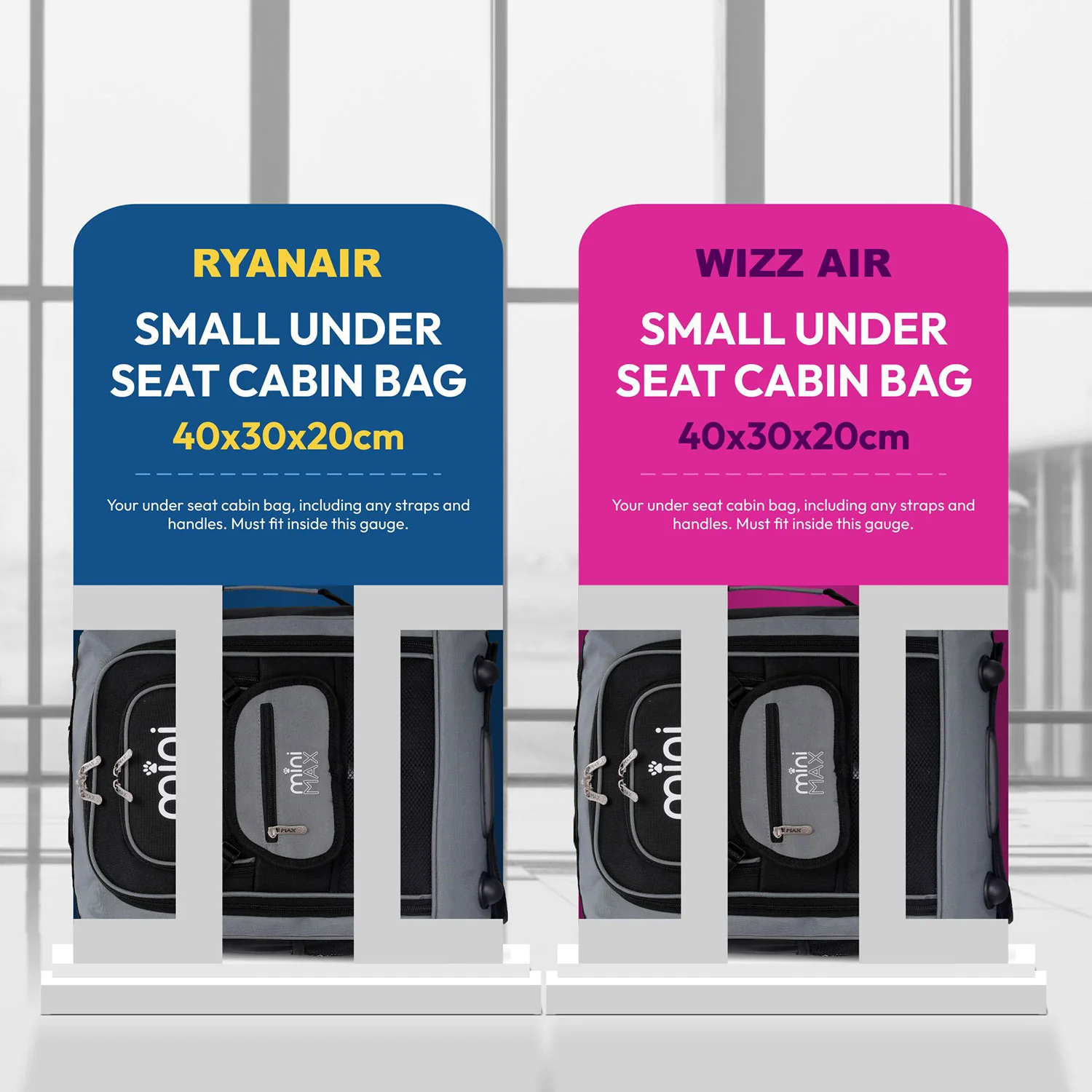 Aerolite MiniMAX Ryanair & Wizz Air 40x30x20 Maximum Size Cabin Hand Luggage Under Seat Trolley Backpack Carry On Bag 2 Wheel - Image 3