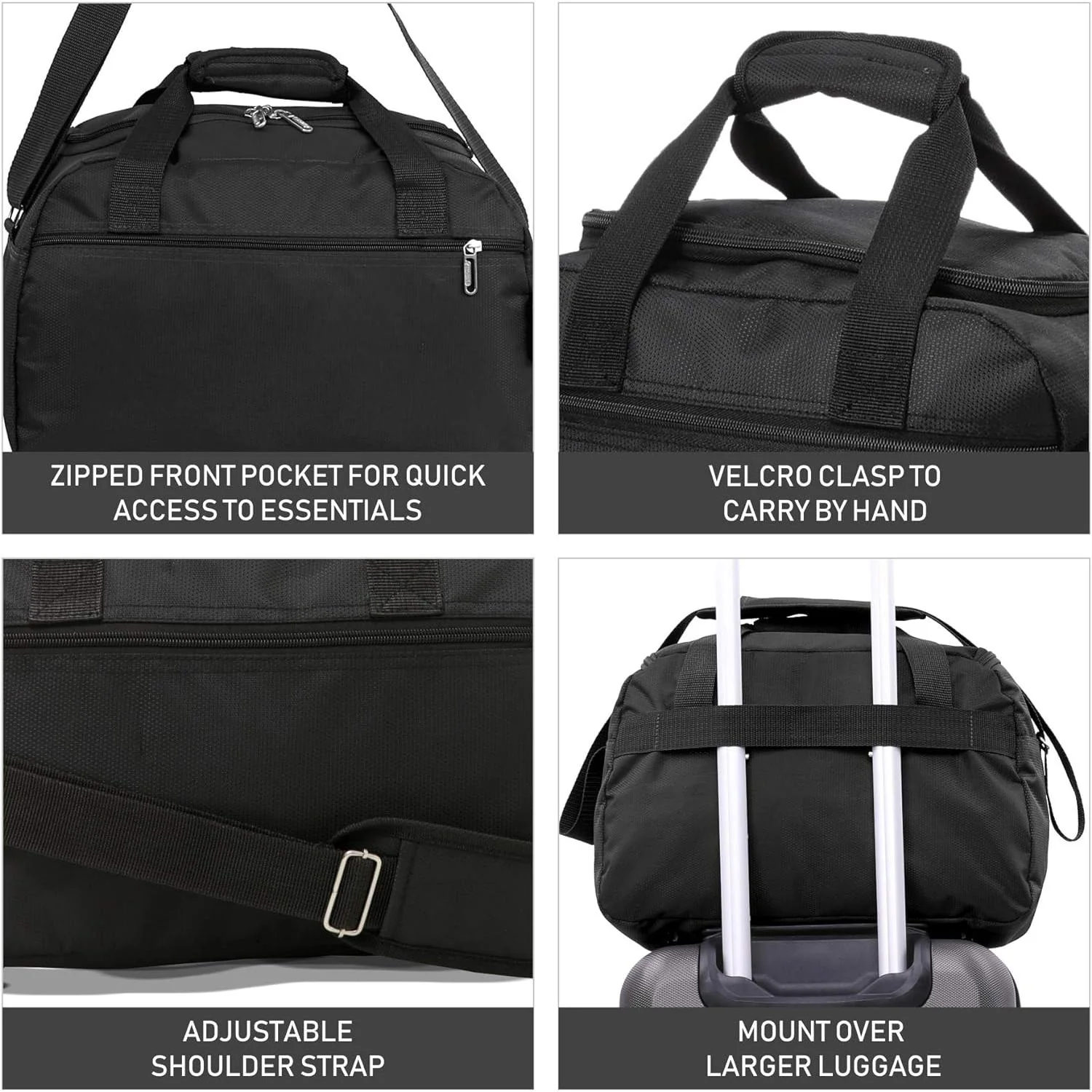 Aerolite (40x20x25cm) Hand Luggage Holdall Bag (x2 Set), Maximum Allowance For Ryanair - Image 4