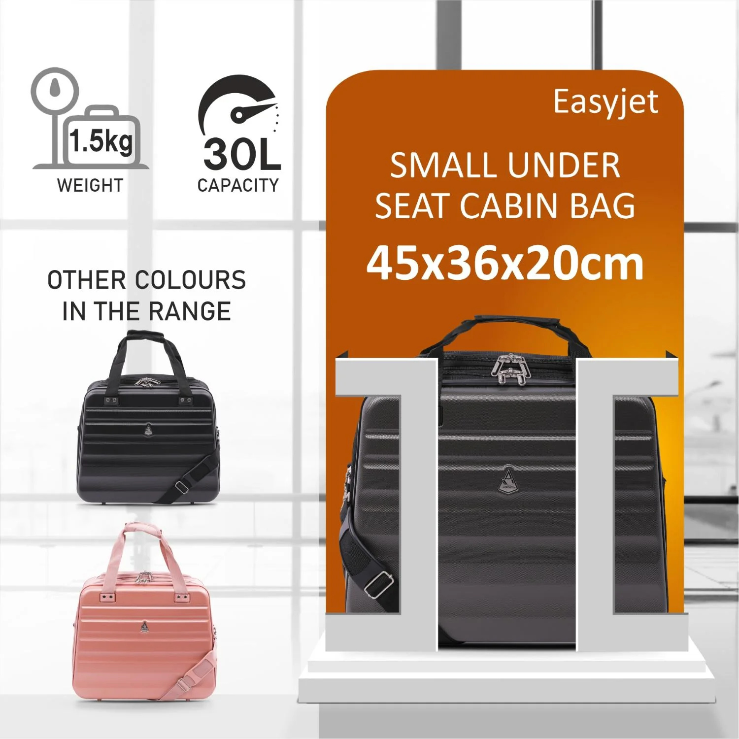 Aerolite Easyjet Maximum Size 45x36x20cm New Summer 2025 Hand Cabin Luggage Approved Hard Shell Travel Carry On Holdall Shoulder Under Seat Flight Bag with 2 Year Warranty - Image 2