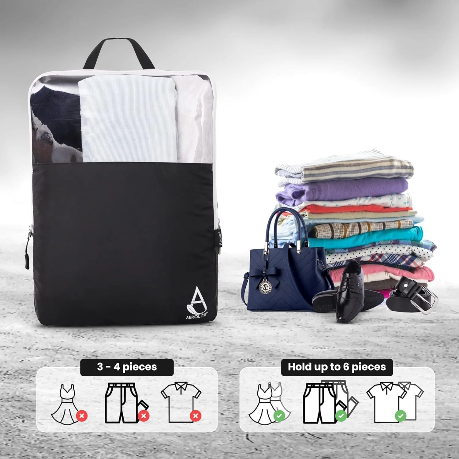 Aerolite Packing Cubes for Suitcases 6-pieces Expandable Travel Luggage Packing Organizers With Accessories Ultra Lightweight - Image 4