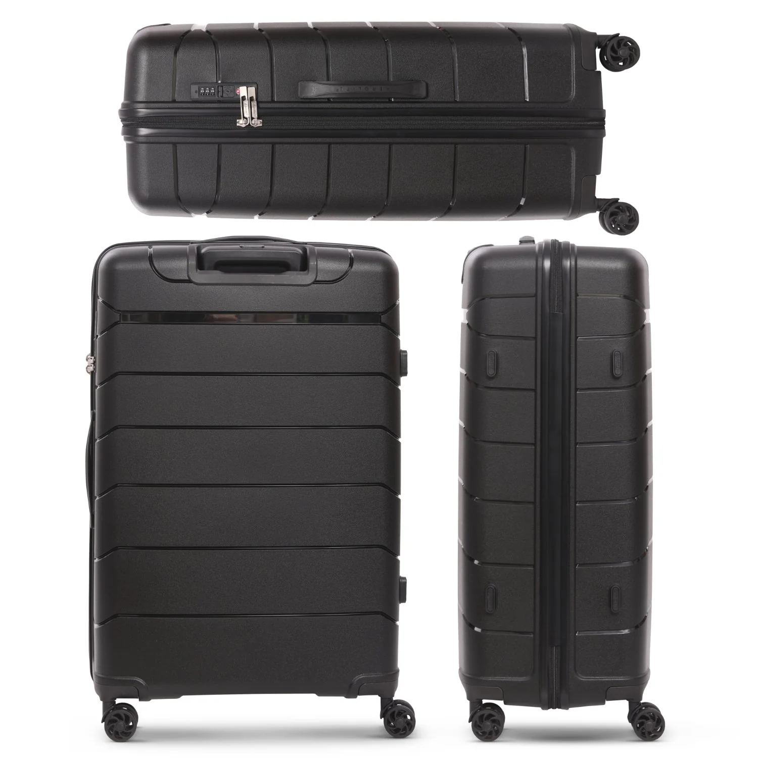Aerolite Premium PP 3-Piece Luggage Set, Lightweight Polypropylene Hard Shell Suitcases with 4 Dual Spinner Wheels & TSA Lock, Expandable Cabin (21”), Medium (24”), Large (28”), Expandable Carry-On Case Included – Black - Image 18