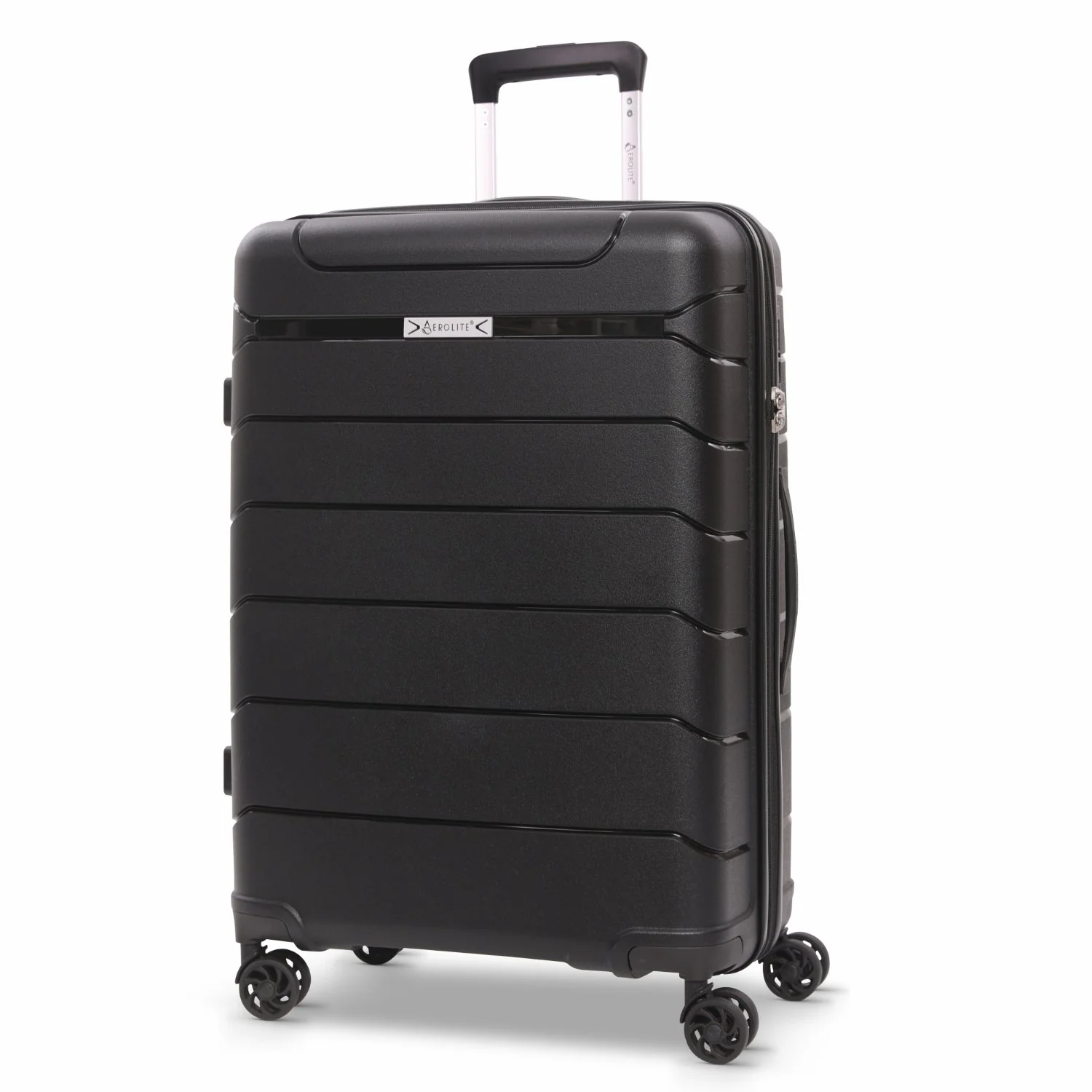 Aerolite Premium PP 3-Piece Luggage Set, Lightweight Polypropylene Hard Shell Suitcases with 4 Dual Spinner Wheels & TSA Lock, Expandable Cabin (21”), Medium (24”), Large (28”), Expandable Carry-On Case Included – Black - Image 8