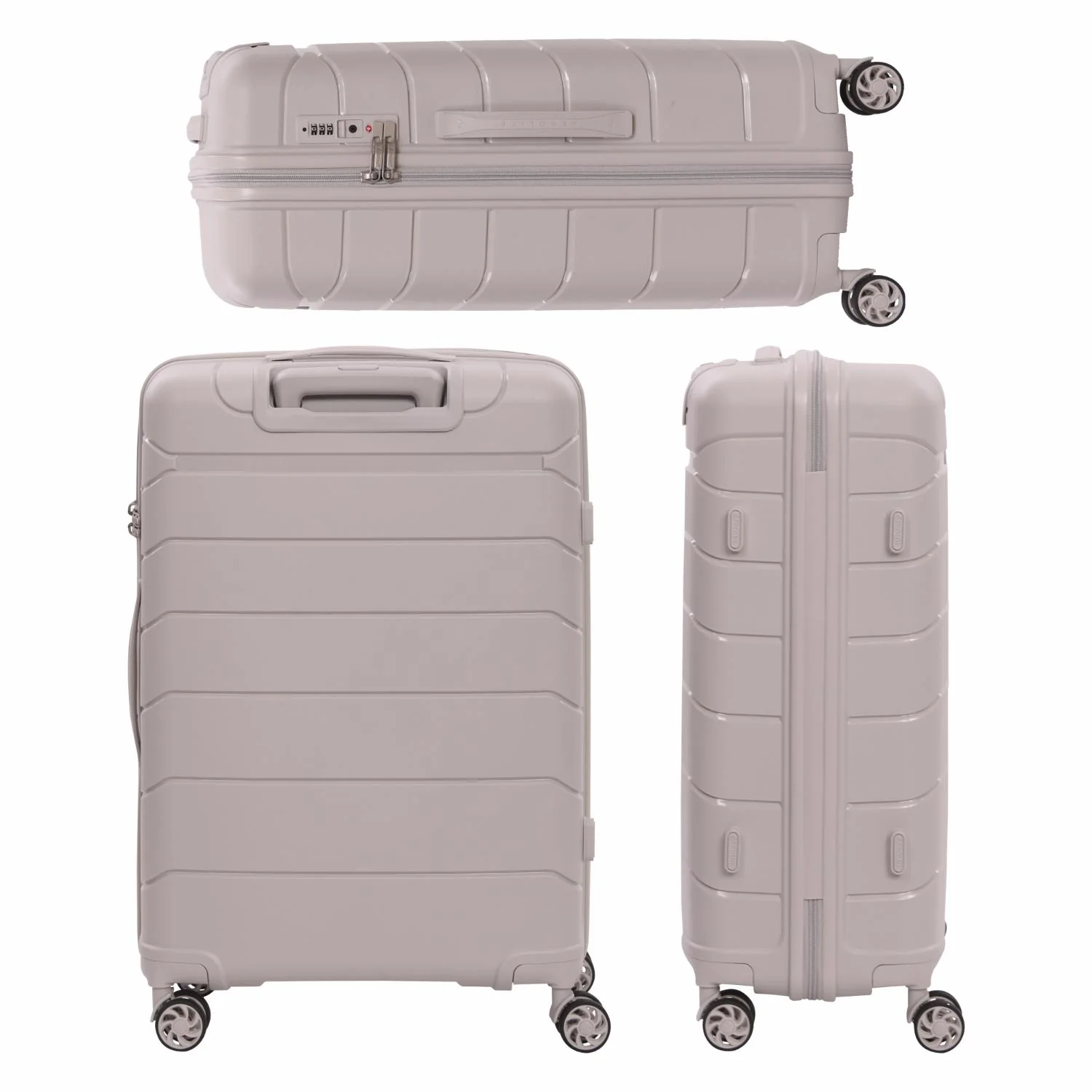 Aerolite Premium PP 3-Piece Luggage Set, Lightweight Polypropylene Hard Shell Suitcases with 4 Dual Spinner Wheels & TSA Lock, Expandable Cabin (21”), Medium (24”), Large (28”), Expandable Carry-On Case Included – Cream - Image 12