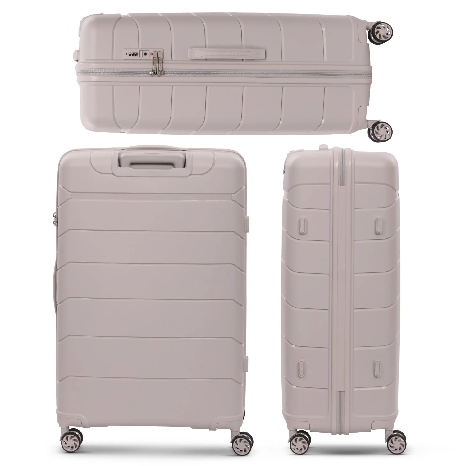 Aerolite Premium PP 3-Piece Luggage Set, Lightweight Polypropylene Hard Shell Suitcases with 4 Dual Spinner Wheels & TSA Lock, Expandable Cabin (21”), Medium (24”), Large (28”), Expandable Carry-On Case Included – Cream - Image 19