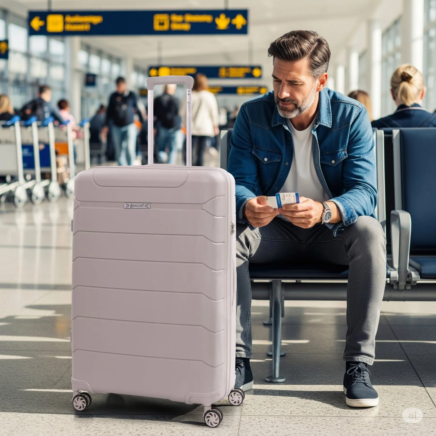 Aerolite Premium PP 3-Piece Luggage Set, Lightweight Polypropylene Hard Shell Suitcases with 4 Dual Spinner Wheels & TSA Lock, Expandable Cabin (21”), Medium (24”), Large (28”), Expandable Carry-On Case Included – Cream - Image 20