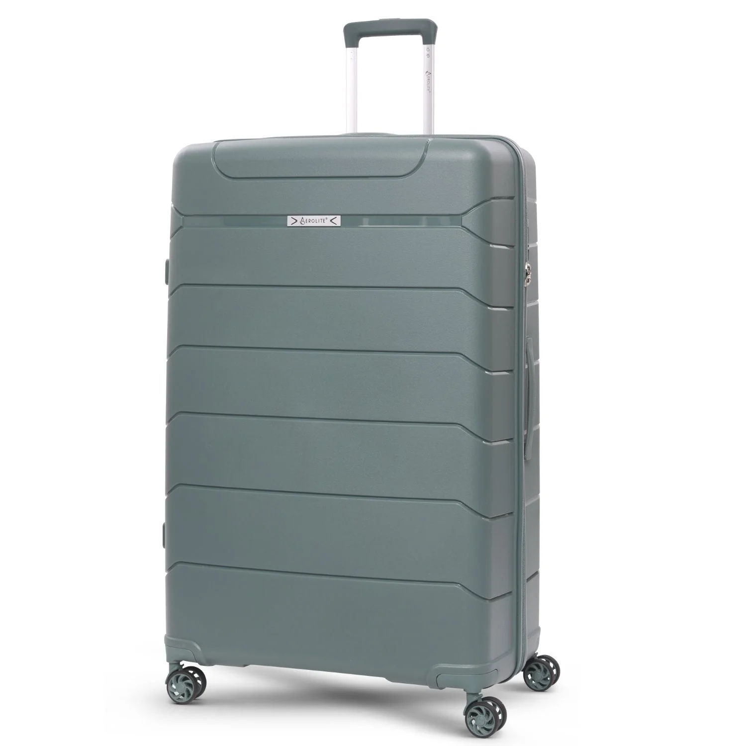 Aerolite Premium PP 4 Piece Hard Shell 4 Dual Wheel Spinner Travel Luggage Suitcase Set , Expandable Cabin + Medium + Large + Extra Large - Dark Green - Image 20