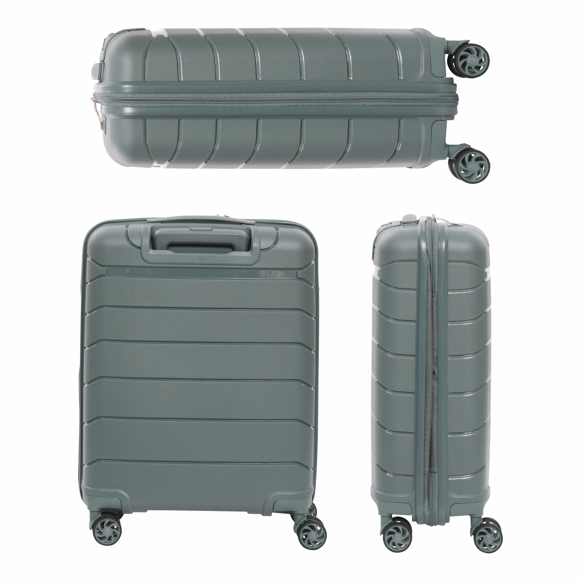 Aerolite Premium PP 4 Piece Hard Shell 4 Dual Wheel Spinner Travel Luggage Suitcase Set , Expandable Cabin + Medium + Large + Extra Large - Dark Green - Image 8