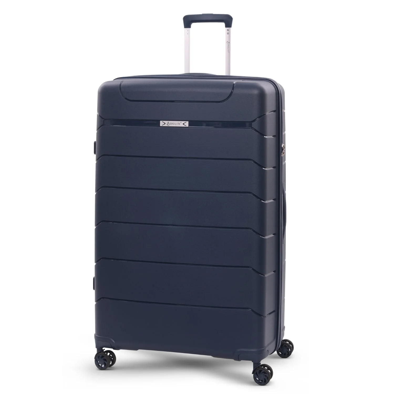 Aerolite Premium PP 4 Piece Hard Shell 4 Dual Wheel Spinner Travel Luggage Suitcase Set , Expandable Cabin + Medium + Large + Extra Large - Navy - Image 21