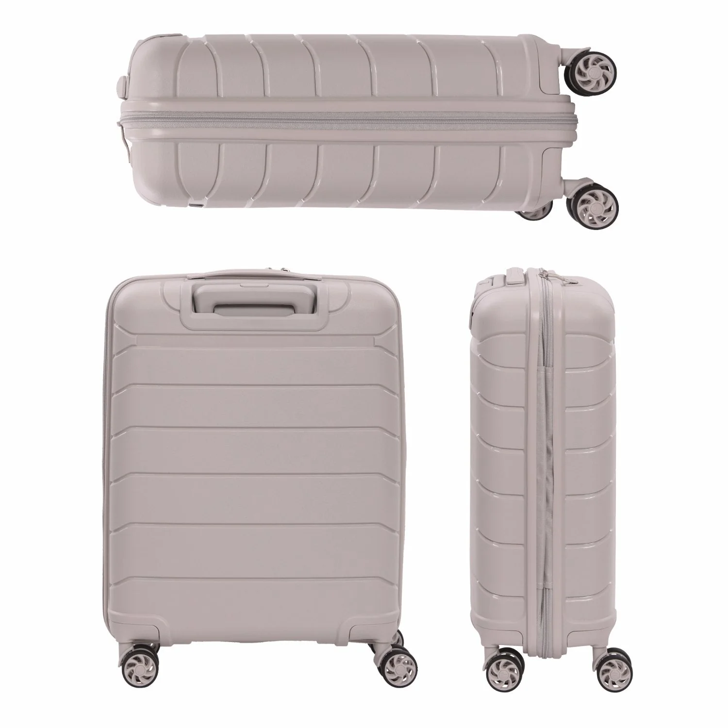 Aerolite Premium PP Expandable Cabin Suitcase 55x40x20cm to 55x40x23cm, Ryanair & Wizz Air Priority Max Size, Lightweight Polypropylene Hard Shell Carry-On with 4 Wheels & TSA Lock - Cream - Image 7