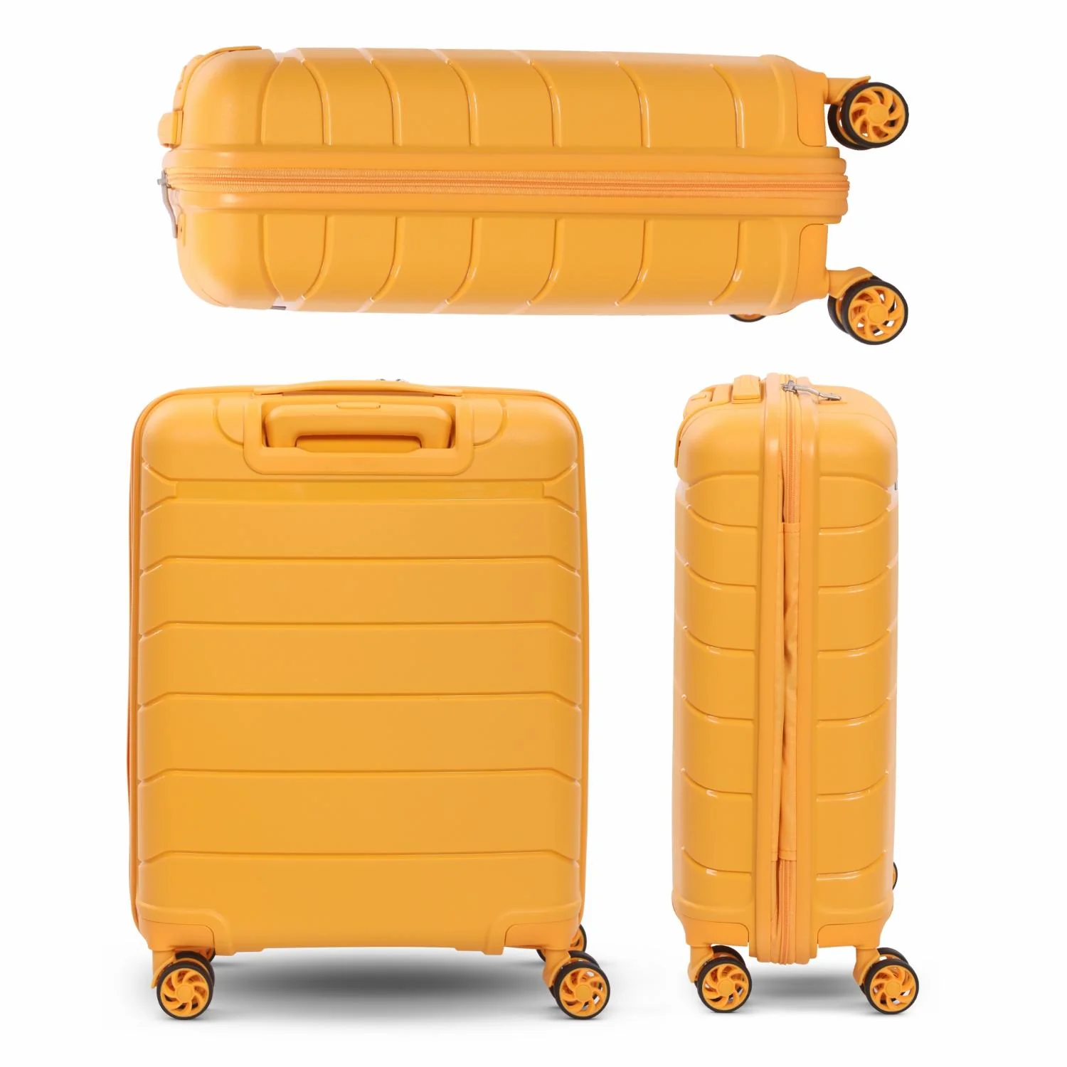 Aerolite Premium PP Expandable Cabin Suitcase 55x40x20cm to 55x40x23cm, Ryanair & Wizz Air Priority Max Size, Lightweight Polypropylene Hard Shell Carry-On with 4 Wheels & TSA Lock - Mango - Image 7