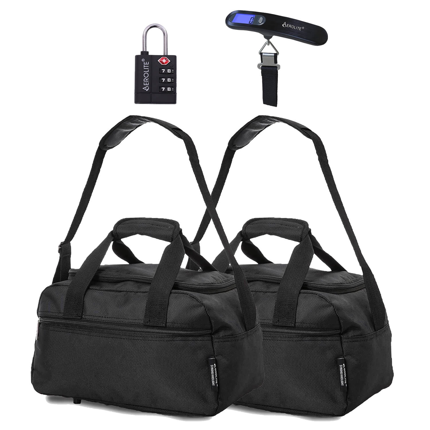 Aerolite Ryanair Maximum Holdall Cabin Bag (40x20x25cm), Digital Luggage Scales, and TSA Approved Three Dial Combination Lock - Image 9