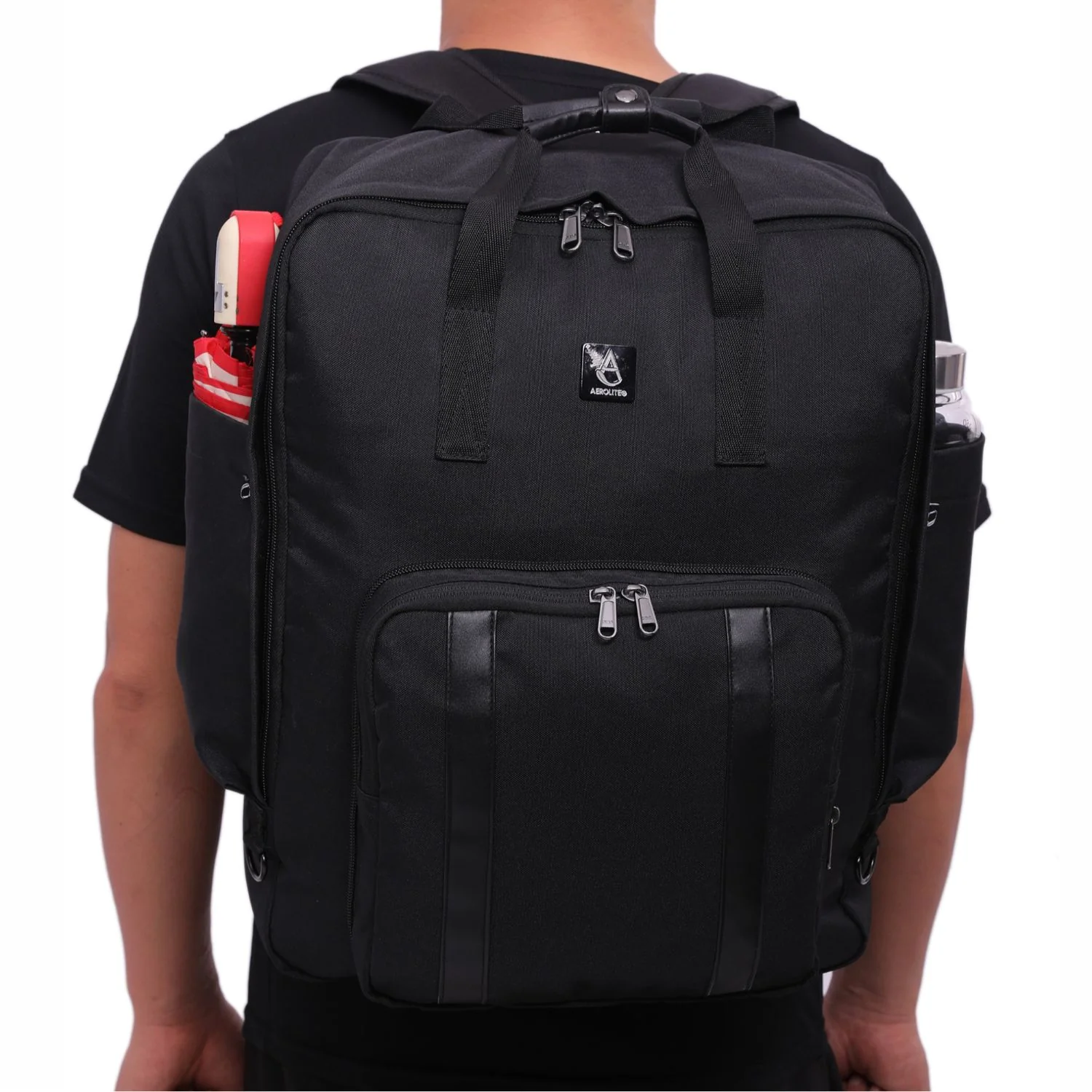Aerolite 45x36x20 Easyjet Maximum Size Backpack With Removable Small Carry Pouch Recycled Eco-Friendly Shower-Resistant Cabin Luggage Approved Travel Carry On Flight Rucksack with 10 Year Warranty - Image 21