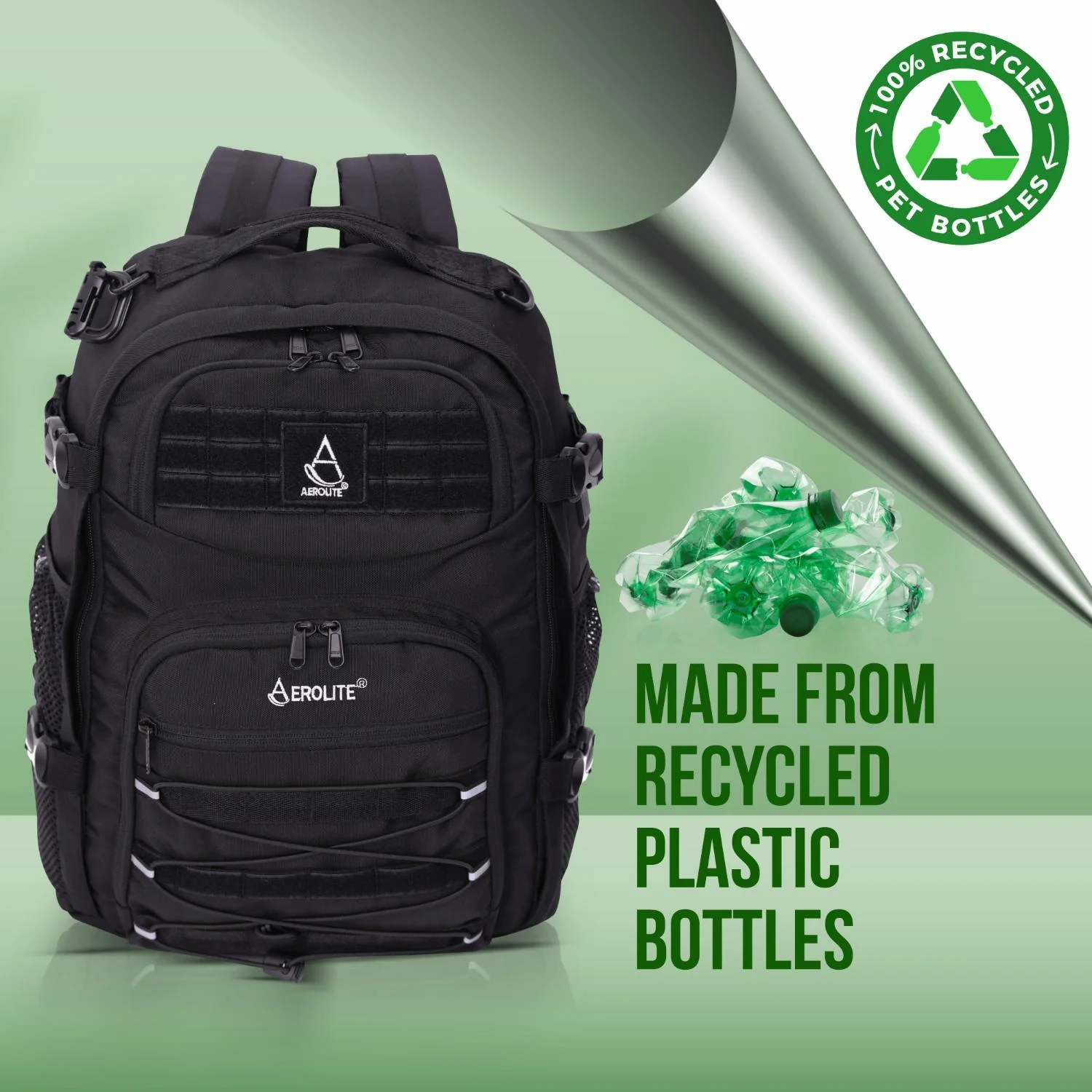 Aerolite 45x36x20 Easyjet Maximum Size Backpack With Removable Small Carry Pouch Recycled Eco-Friendly Shower-Resistant Cabin Luggage Approved Travel Carry On Flight Rucksack with 10 Year Warranty - Image 6