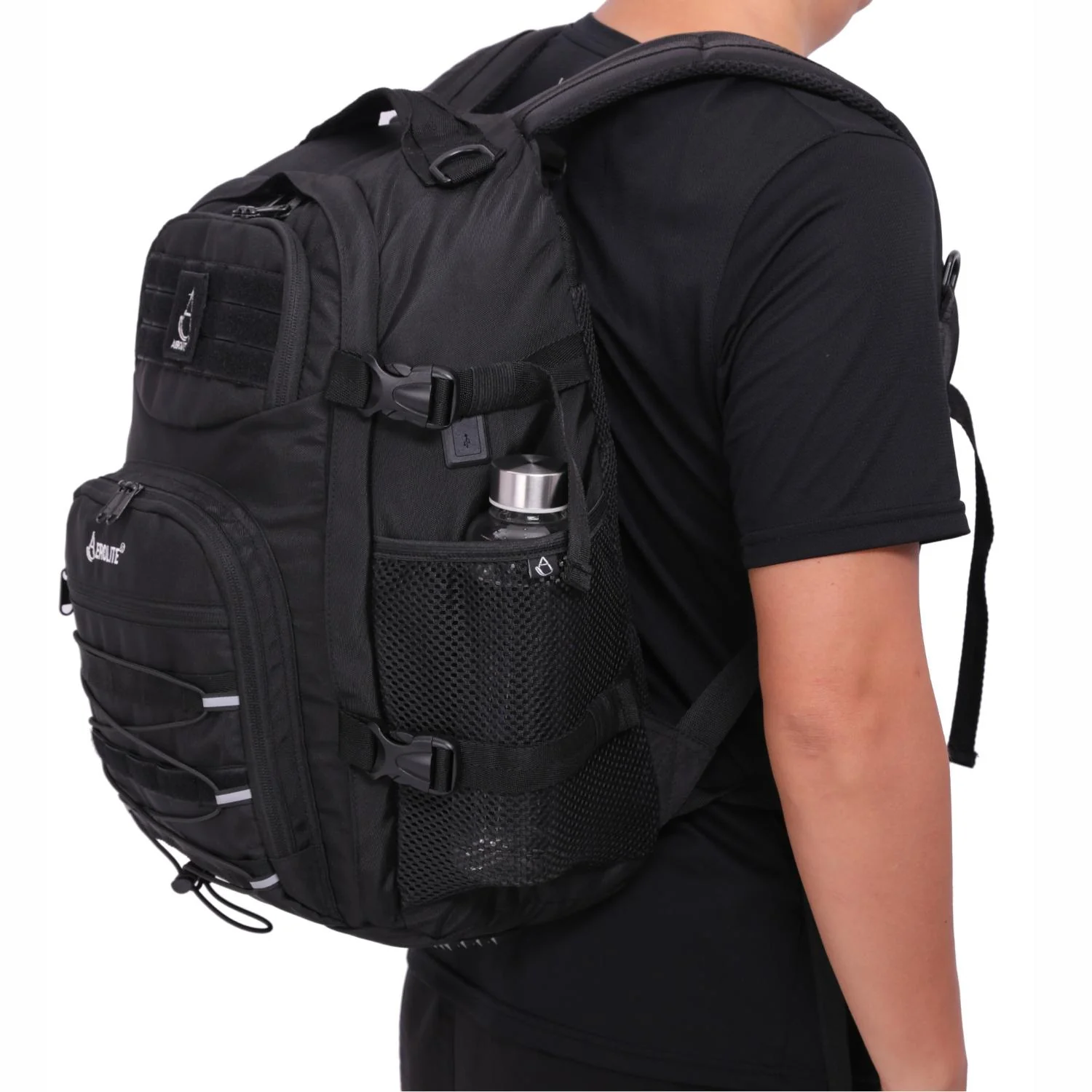 Aerolite 45x36x20 Easyjet Maximum Size Backpack With Removable Small Carry Pouch Recycled Eco-Friendly Shower-Resistant Cabin Luggage Approved Travel Carry On Flight Rucksack with 10 Year Warranty - Image 9