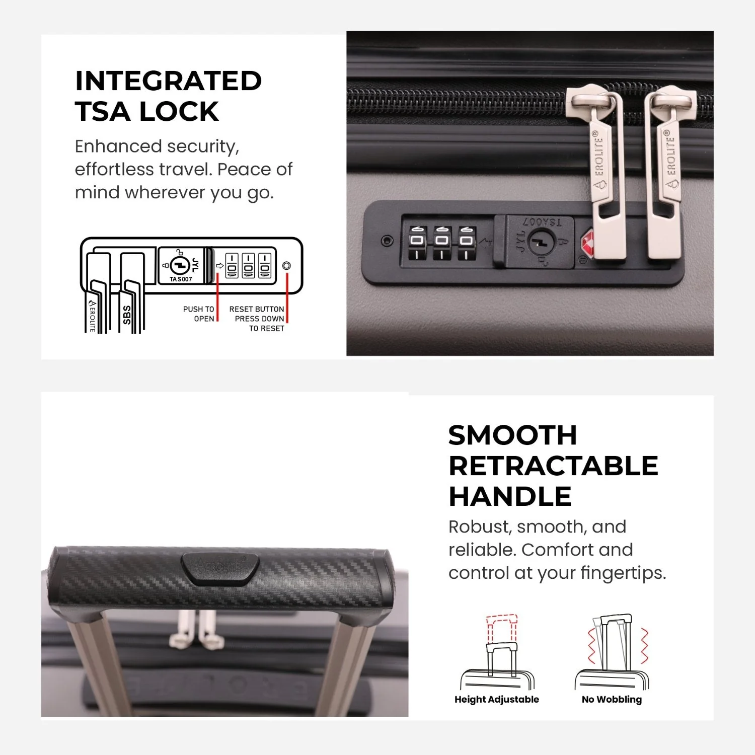 Aerolite Expandable Cabin Suitcase 55x40x20cm Ryanair Priority Max Size, Expands to 55x40x23cm for Lufthansa & Wizz Air Priority, Hard Shell 2-Wheel Carry-On Trolley with TSA Lock, 40–46L Capacity, Charcoal - Image 3