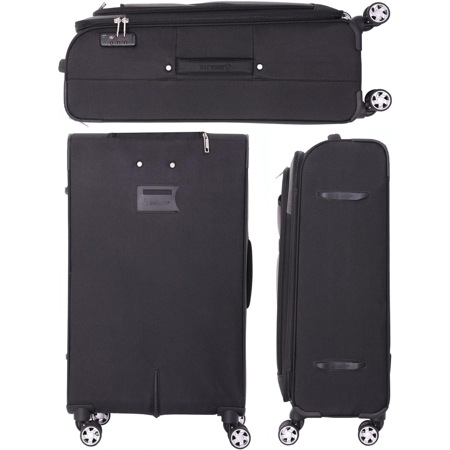 Aerolite Super Lightweight 4 Wheels Soft Shell Cabin & Hold Luggage, Cabin Size Approved for Ryanair (Priority), easyJet (Plus/Large Cabin), British Airways, Delta, Lufthansa Bundle - Image 17