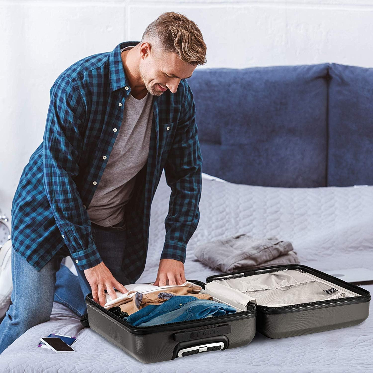Aerolite 55cm Lightweight Hard Shell 4 Wheel Cabin Suitcase (55x35x20cm) , Approved for Ryanair (Priority), easyJet (plus/flexi), British Airways, Virgin Atlantic, and More - Image 8