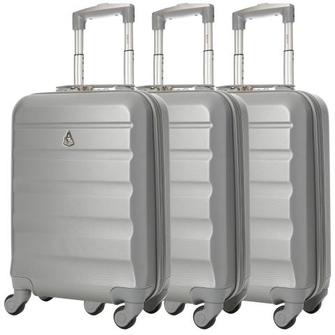Aerolite (55x35x20cm) Lightweight Hard Shell Cabin Hand Luggage (x3 Set) - Image 4