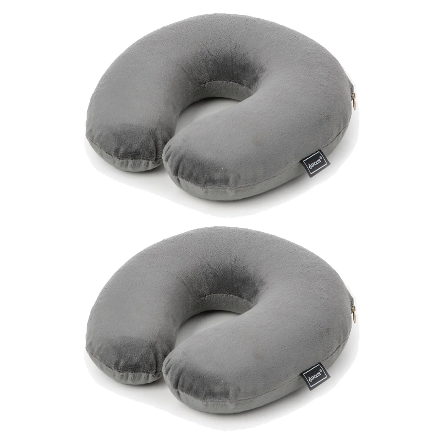 Aerolite Travel Pillow Neck Memory Foam Cushion (x2 Set)