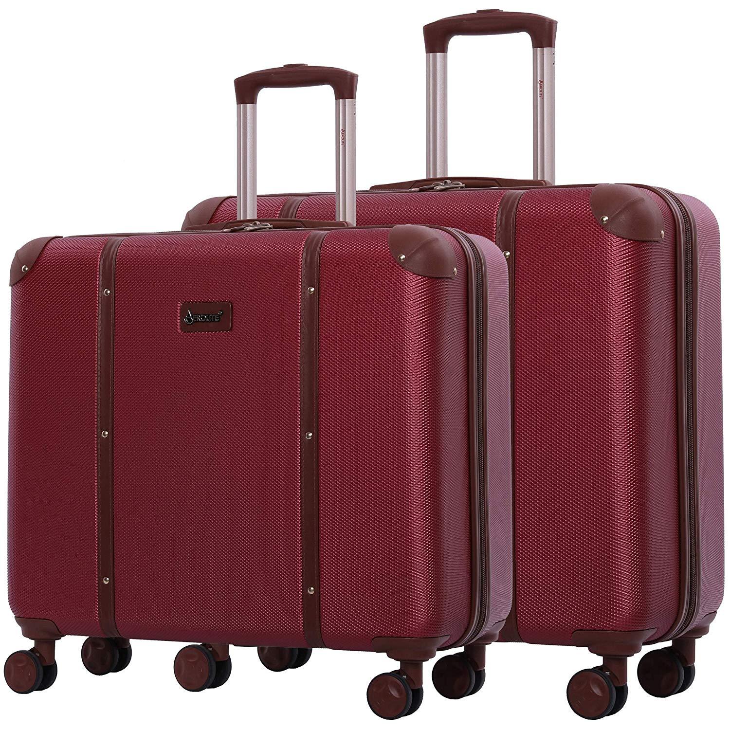 Aerolite Vintage Trunk Style Hard Shell Suitcase Luggage Set - Image 2