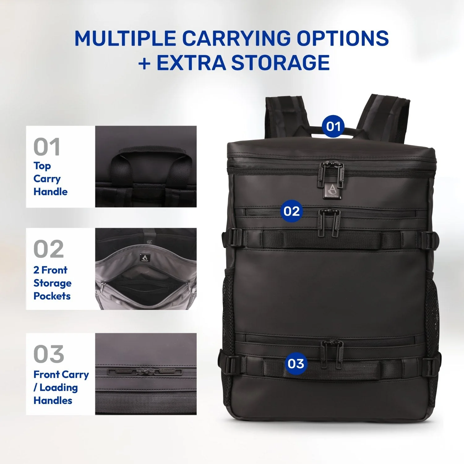 Aerolite Waterproof Backpack – Easyjet Maximum Underseat Size 45×36×20cm, 32L Cabin Rucksack with 15.6″ Laptop Sleeve, Multiple Pockets & Travel-Friendly Features – Black - Image 4