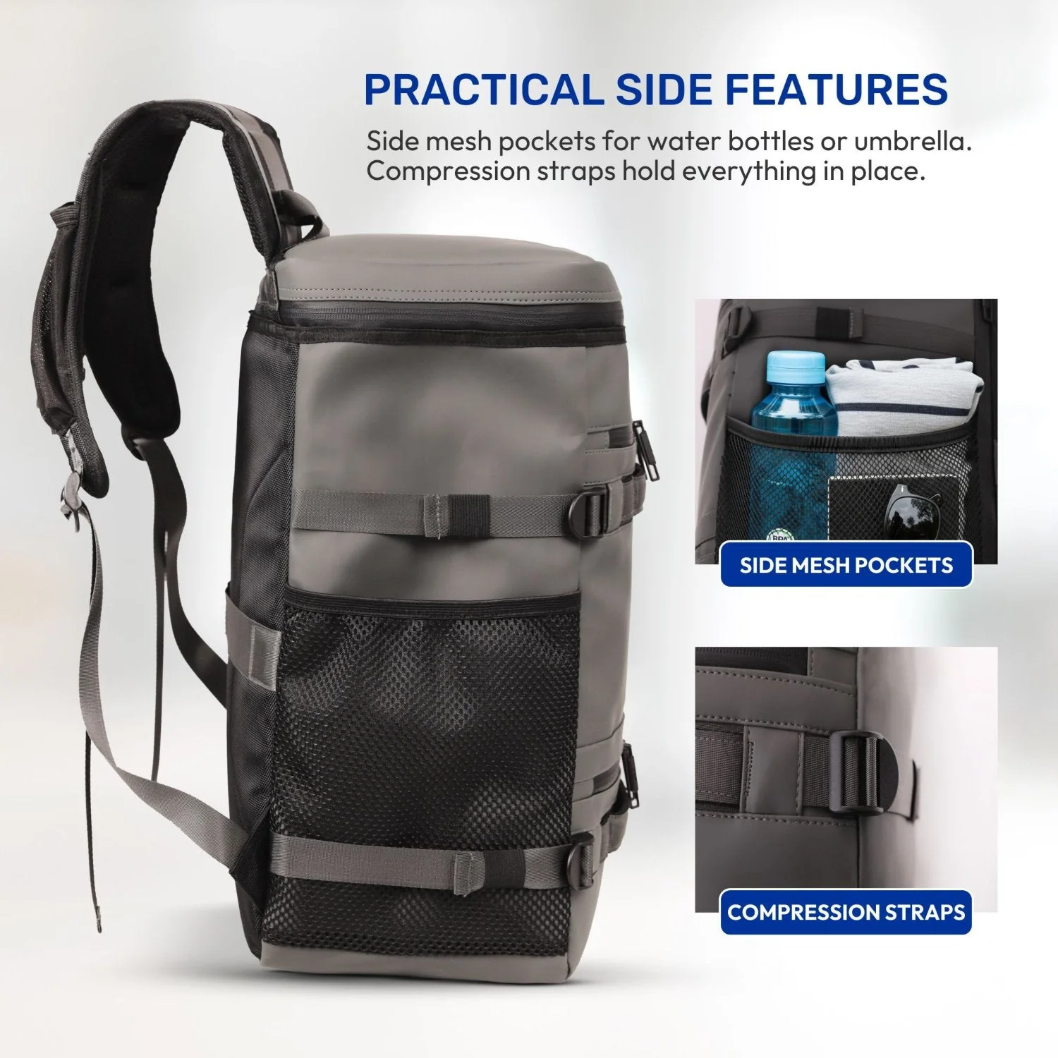 Aerolite Waterproof Backpack – Easyjet Maximum Underseat Size 45×36×20cm, 32L Cabin Rucksack with 15.6″ Laptop Sleeve, Multiple Pockets & Travel-Friendly Features – Dark Green - Image 4