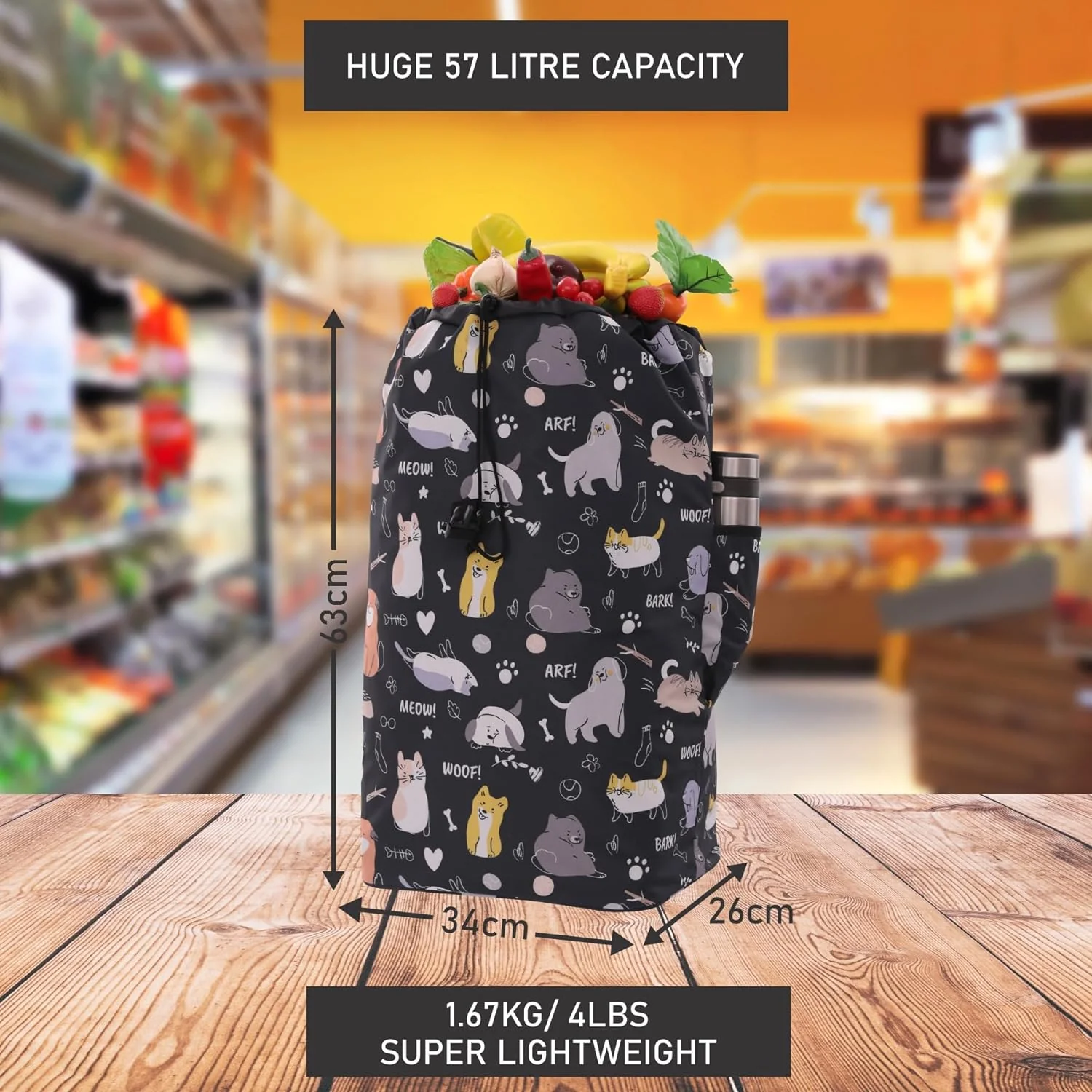 Hoppa 57Ltr Lightweight Shopping Trolley 2025 model, Hard Wearing & Foldaway Push/Pull Cart for Easy Storage With 1 Year Guarantee - Image 12
