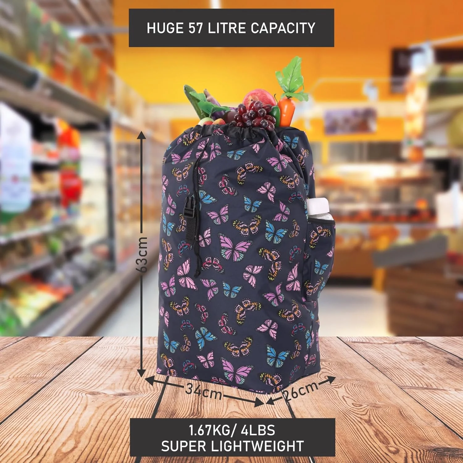 Hoppa 57Ltr Lightweight Shopping Trolley 2025 model, Hard Wearing & Foldaway Push/Pull Cart for Easy Storage With 1 Year Guarantee - Image 16