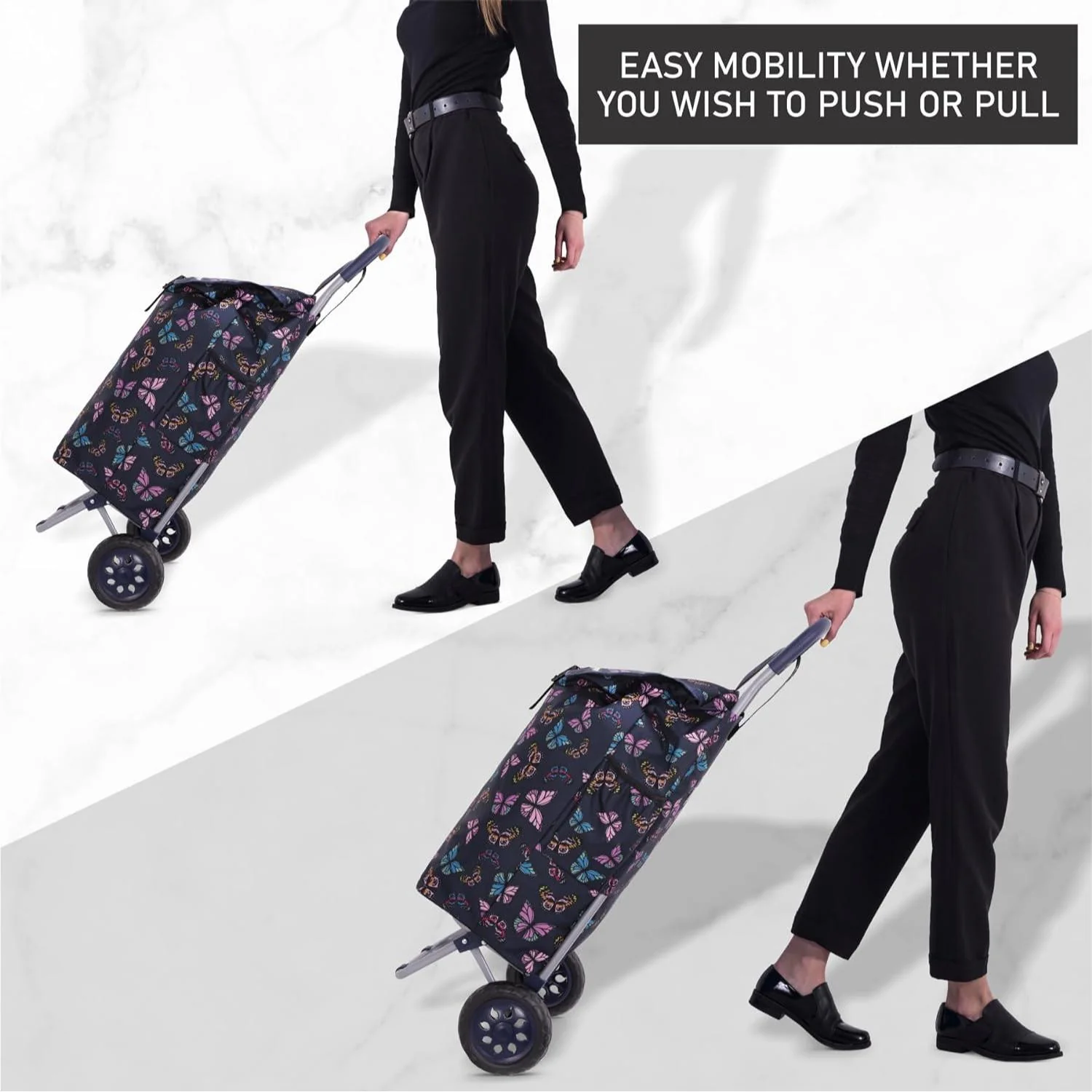 Hoppa 57Ltr Lightweight Shopping Trolley 2025 model, Hard Wearing & Foldaway Push/Pull Cart for Easy Storage With 1 Year Guarantee - Image 19
