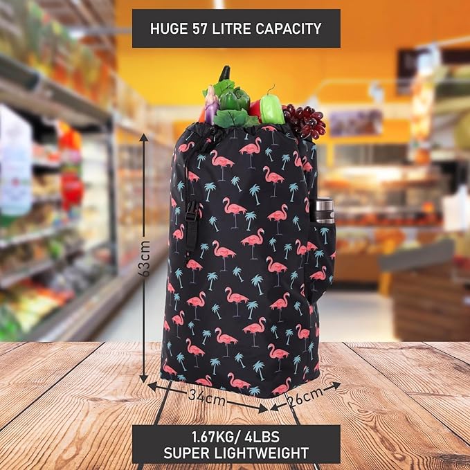 Hoppa 57Ltr Lightweight Shopping Trolley 2025 model, Hard Wearing & Foldaway Push/Pull Cart for Easy Storage With 1 Year Guarantee - Image 24