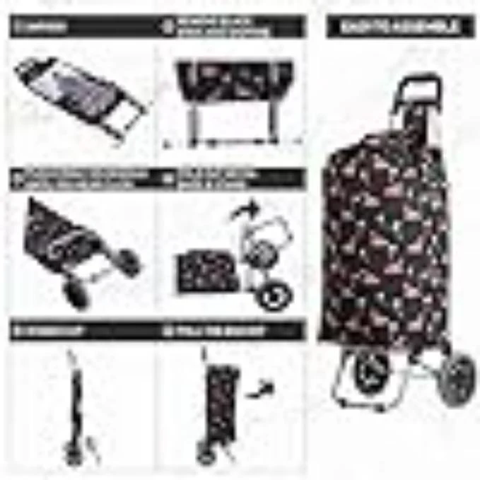 Hoppa 57Ltr Lightweight Shopping Trolley 2025 model, Hard Wearing & Foldaway Push/Pull Cart for Easy Storage With 1 Year Guarantee - Image 26