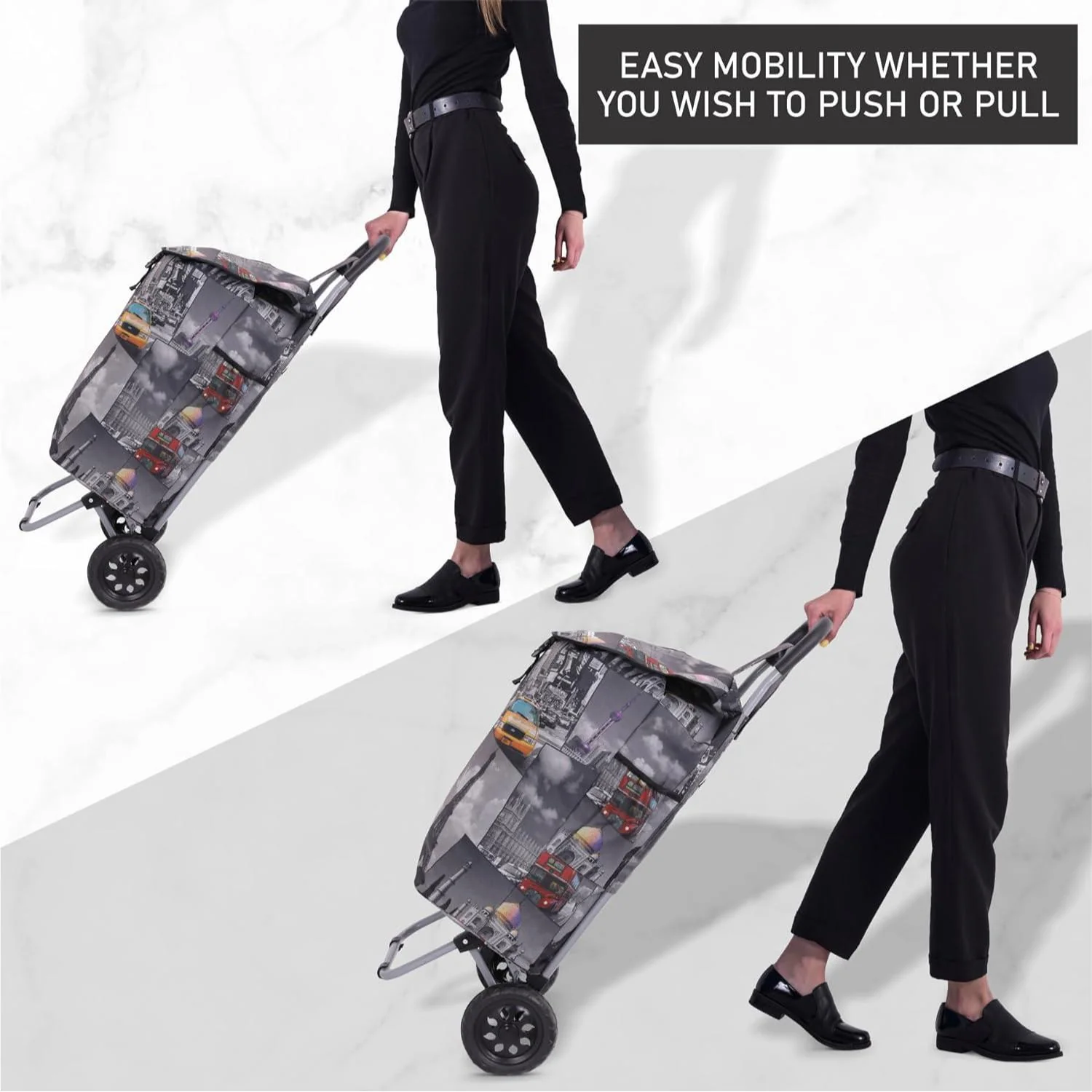 Hoppa 57Ltr Lightweight Shopping Trolley 2025 model, Hard Wearing & Foldaway Push/Pull Cart for Easy Storage With 1 Year Guarantee - Image 32