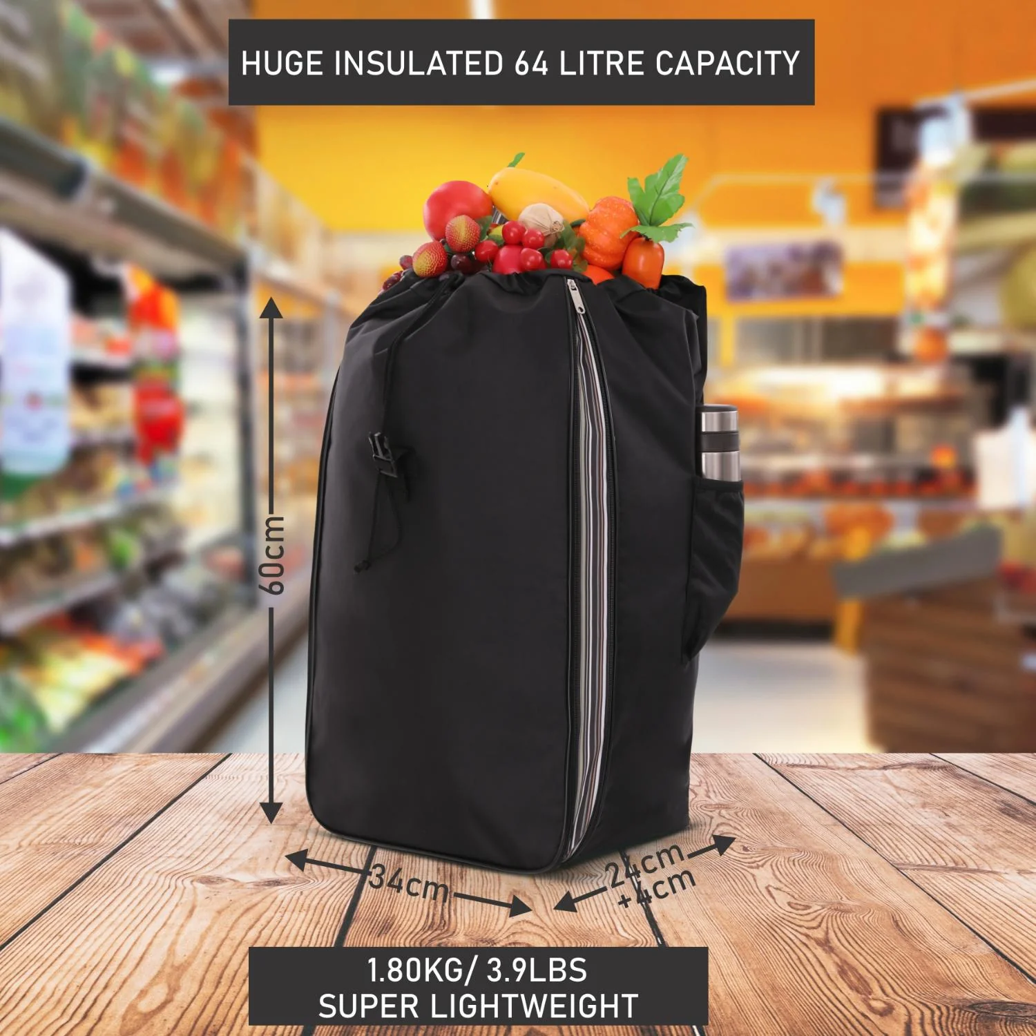 Hoppa Expandable 57L to 64L Lightweight Shopping Trolley 2025 model, Hard Wearing & Foldaway Push/Pull Cart for Easy Storage With 1 Year Guarantee - Image 5
