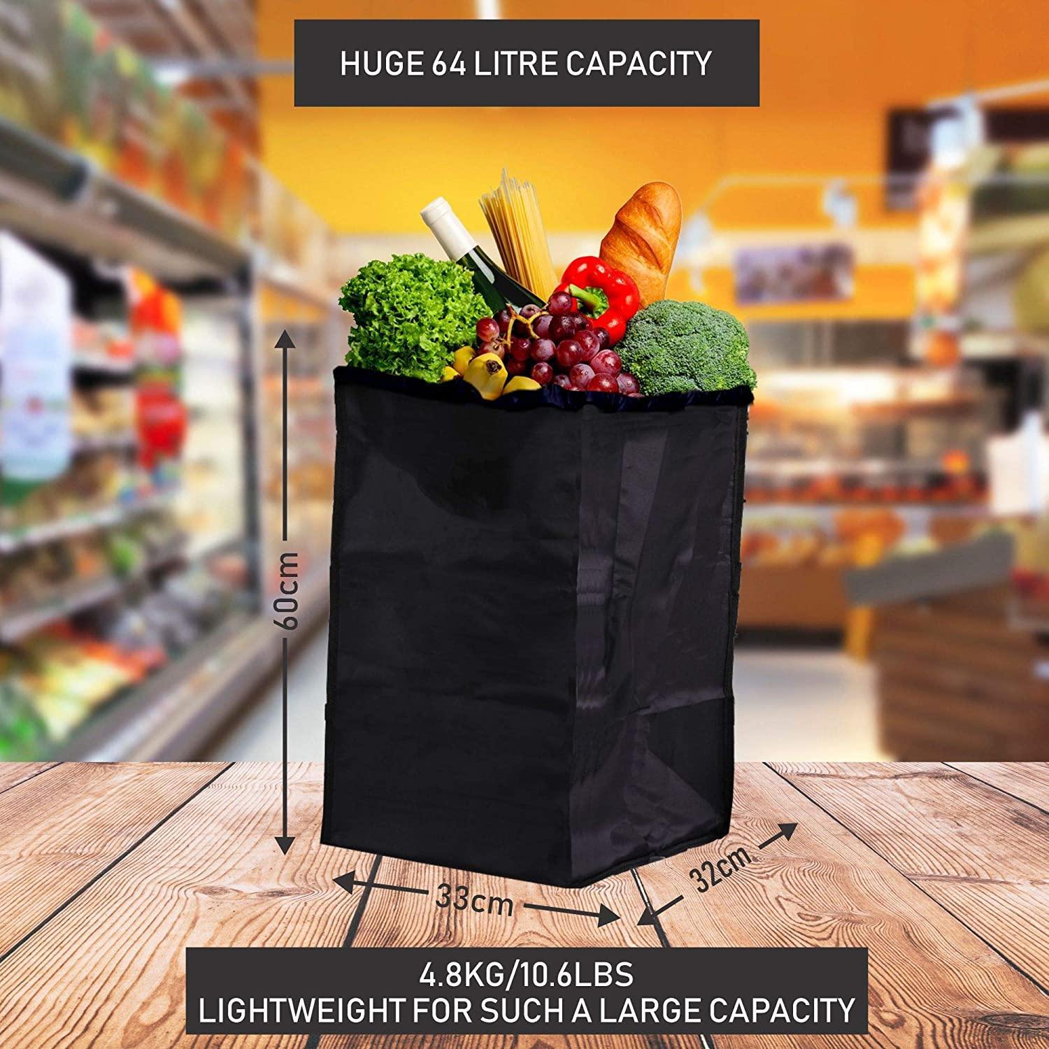 Hoppa Lightweight 4-Wheel Premium 2025 Model Folding Shopping Trolley Extra Large 75.6L Capacity Shopping Trolley Bag, 95cm, 4.8kg, Push/Pull - Image 6