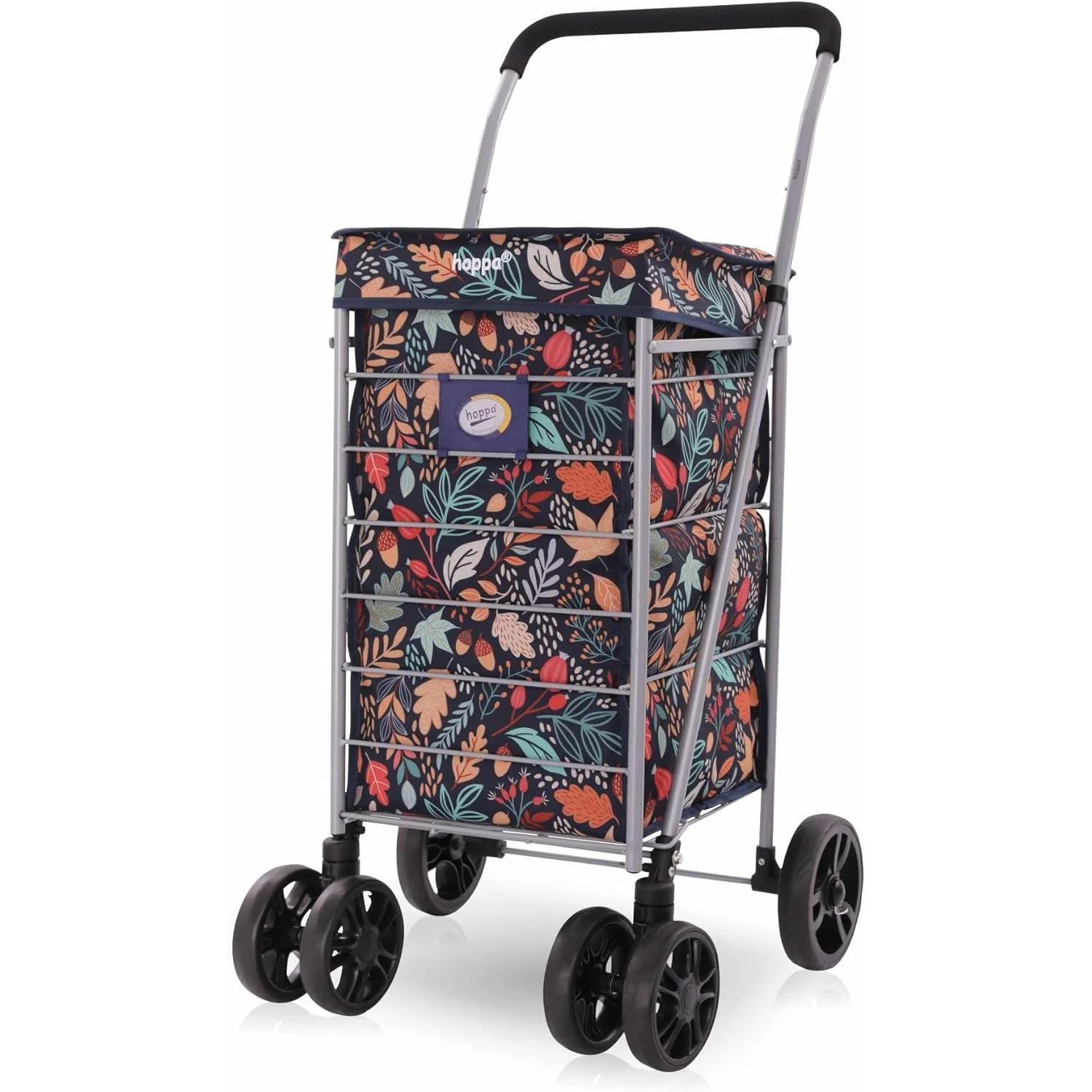 Hoppa Lightweight 6-Wheel Premium 2025 Model Folding Shopping Trolley Extra Large 75.6L Capacity Shopping Trolley Bag, 95cm, 5.25kg, Push/Pull (Black) - Image 7