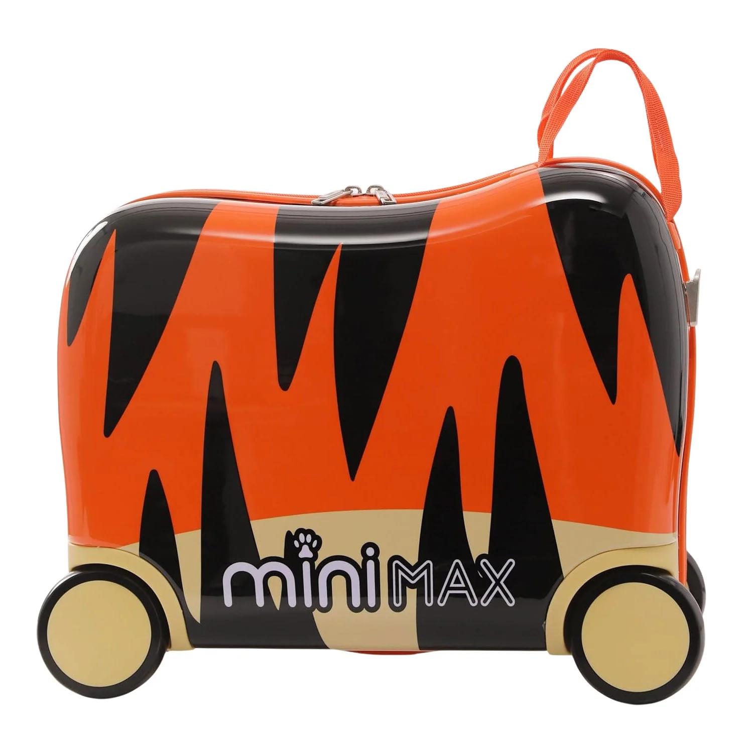 MiniMax 45x36x20cm 29L Kids Ride-On Suitcase 4PCS Set Inc Drawstring Bag, Neck Pillow & 50+ Personalisation Stickers, Easyjet Max Size Childrens Rolling Hand Cabin Luggage 45x36x20 (Tiger) - Image 7