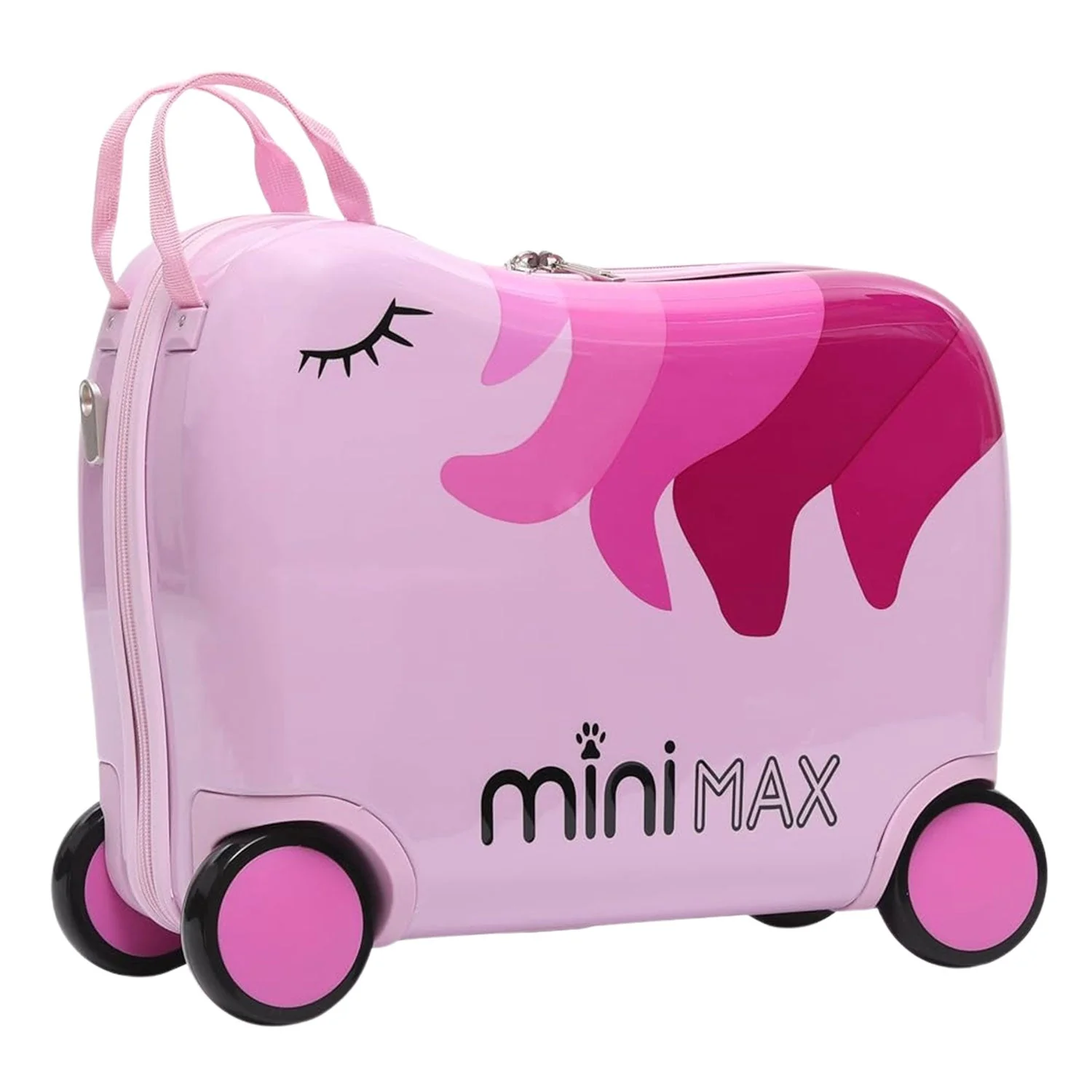 MiniMax 45x36x20cm 29L Kids Ride-On Suitcase 4PCS Set Inc Drawstring Bag, Neck Pillow & 50+ Personalisation Stickers, Easyjet Max Size Childrens Rolling Hand Cabin Luggage 45x36x20 (Unicorn) - Image 11
