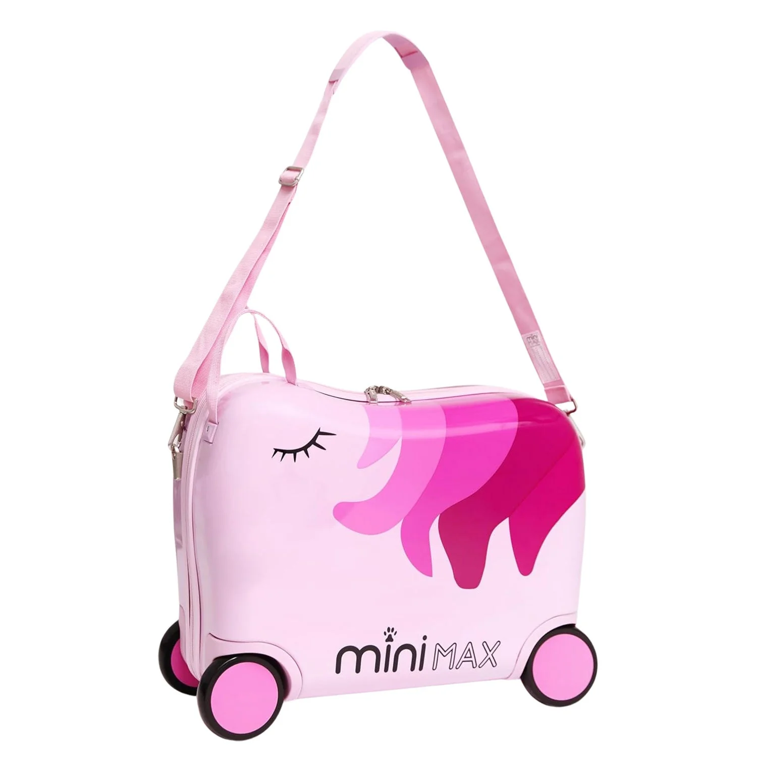 MiniMax 45x36x20cm 29L Kids Ride-On Suitcase 4PCS Set Inc Drawstring Bag, Neck Pillow & 50+ Personalisation Stickers, Easyjet Max Size Childrens Rolling Hand Cabin Luggage 45x36x20 (Unicorn) - Image 7