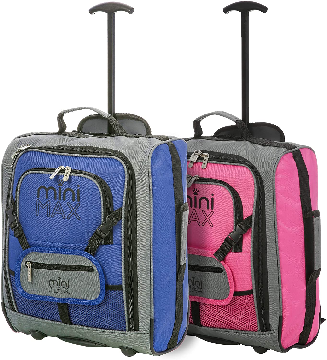 MiniMAX (45x35x20cm) Childrens Luggage Carry On Suitcase with Backpack and Pouch with 2-Years of Warranty