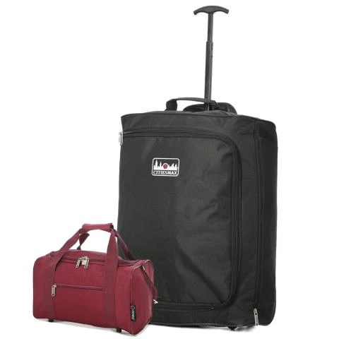 5 Cities (55x40x20cm) Lightweight Cabin Hand Luggage and (40x20x25cm) Holdall Flight Bag - Image 3