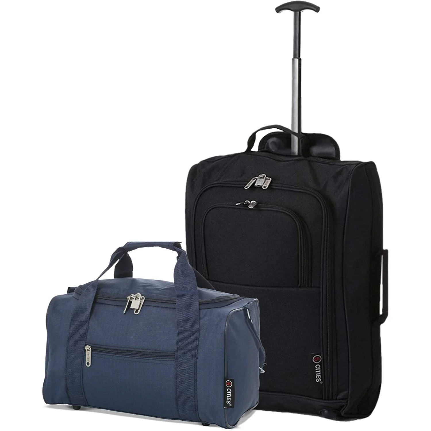 5 Cities Ryanair Luggage Bundle (55x35x20cm) Lightweight Cabin 2 Wheel Trolley and (40x20x25cm) Holdall Flight Bag, 2 Years Warranty - Image 12