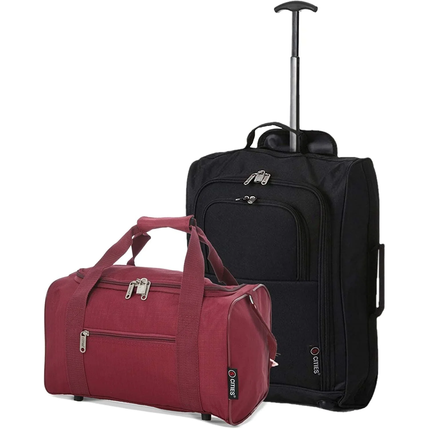 5 Cities Ryanair Luggage Bundle (55x35x20cm) Lightweight Cabin 2 Wheel Trolley and (40x20x25cm) Holdall Flight Bag, 2 Years Warranty - Image 22