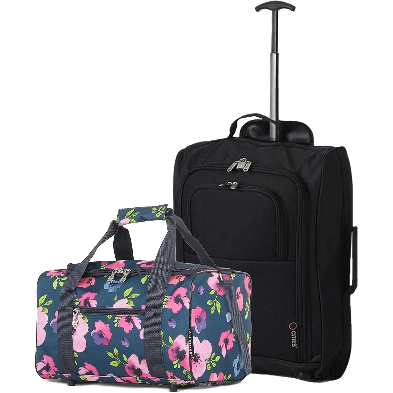 5 Cities Ryanair Luggage Bundle (55x35x20cm) Lightweight Cabin 2 Wheel Trolley and (40x20x25cm) Holdall Flight Bag, 2 Years Warranty - Image 23