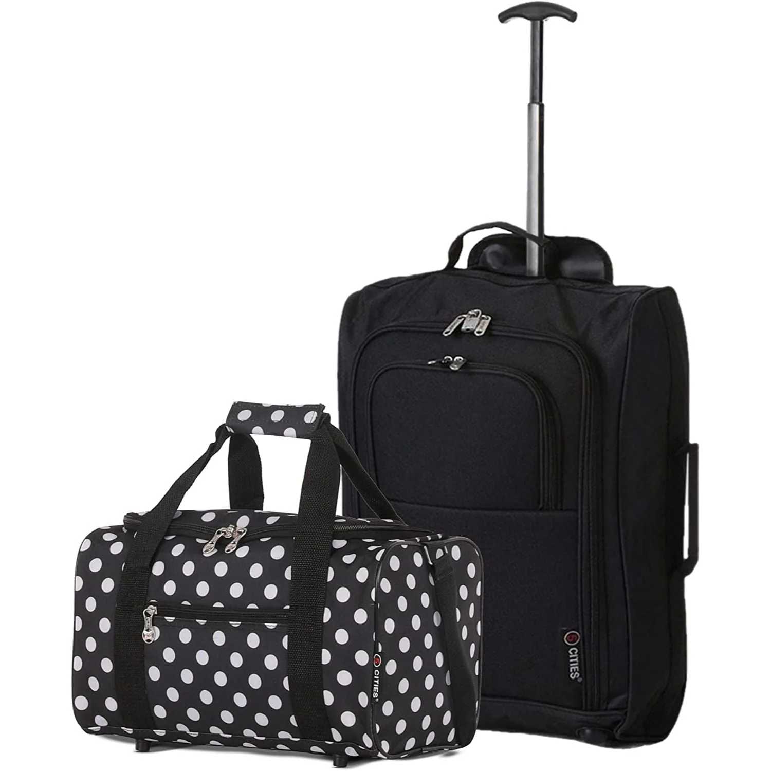 5 Cities Ryanair Luggage Bundle (55x35x20cm) Lightweight Cabin 2 Wheel Trolley and (40x20x25cm) Holdall Flight Bag, 2 Years Warranty - Image 25