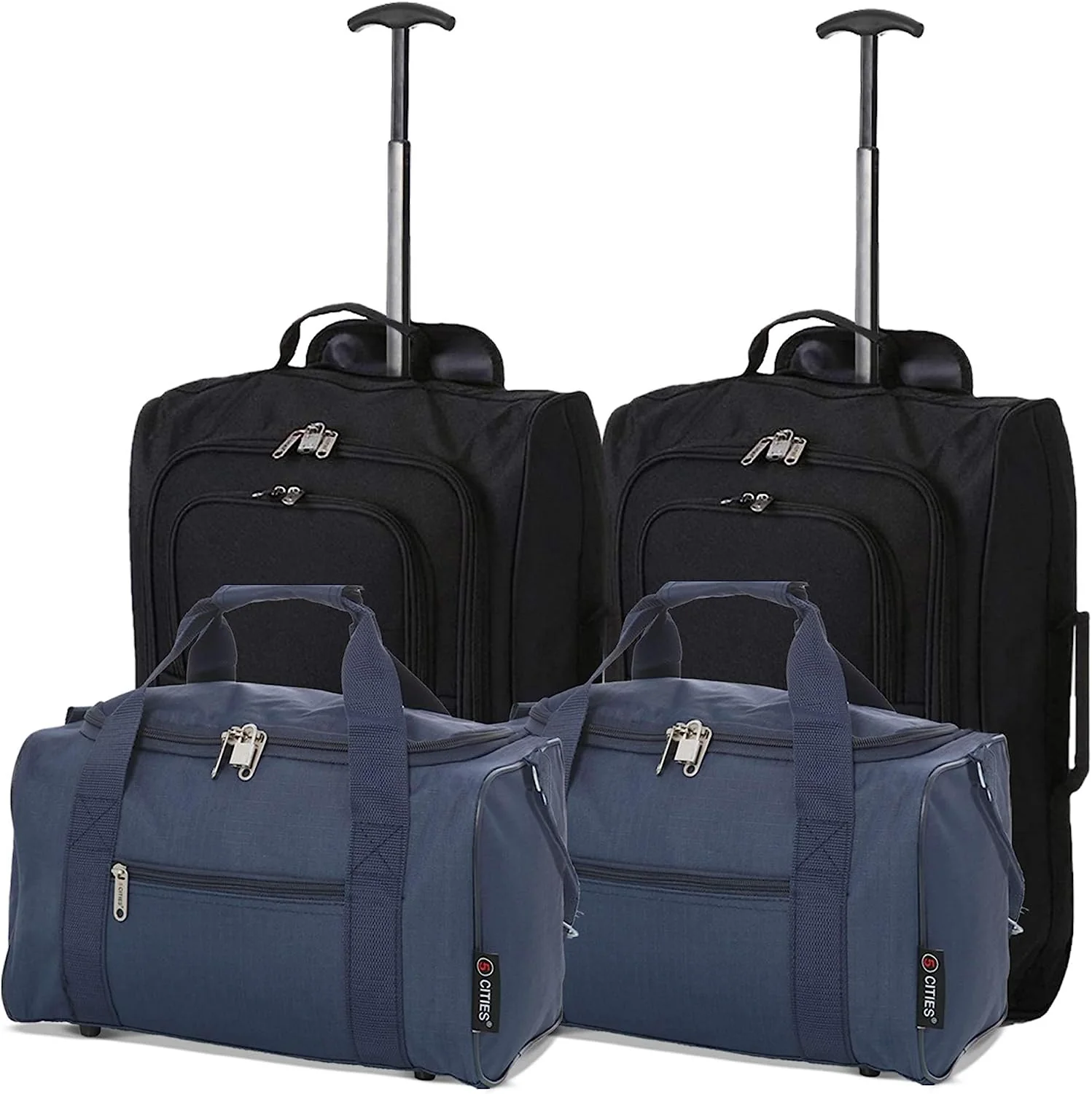 5 Cities Ryanair Luggage Bundle (55x35x20cm) Lightweight Cabin 2 Wheel Trolley and (40x20x25cm) Holdall Flight Bag, 2 Years Warranty - Image 43