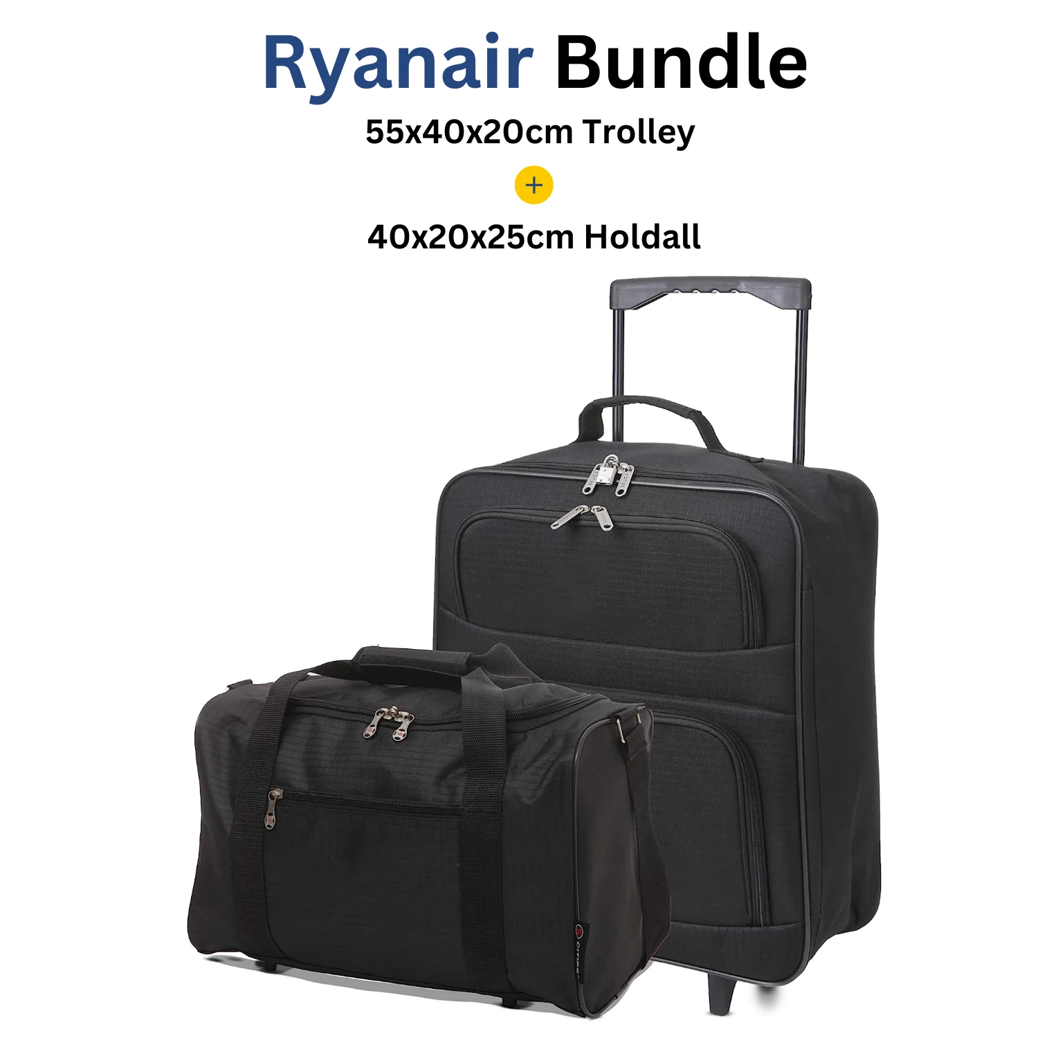 5 Cities Ryanair Priority Max (55x40x20cm) Lightweight Folding Cabin Hand Luggage Trolley, 2 Years Warranty, Black - Image 15